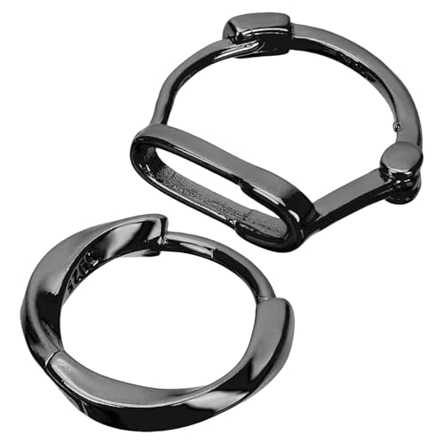 Garneck Paperclip Ohrclip Ohrringe Damen Herren Modisch Leicht Mini Creolen Schwarz Langlebig Hautfreundlich Schmuck Accessoire von Garneck