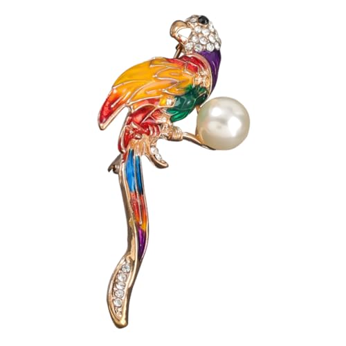 Garneck Parrot Brosche aus Legierung mit dekorativem Design Modische Anstecknadel für Kleidung Schals Taschen und Vintage Outfits Stilvolles für Damen und Freundinnen von Garneck