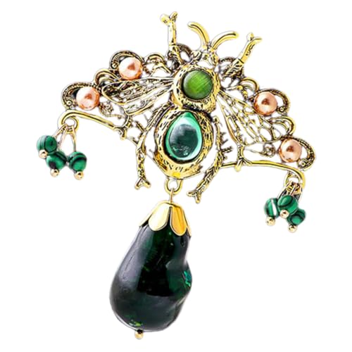 Garneck Perlen Bienen Brosche Damenkleidung Anstecknadel Vintage Stil Leicht Anzubringen Bruchsicher Modisches Accessoire für Pullover Anzüge Röcke und Taschen von Garneck