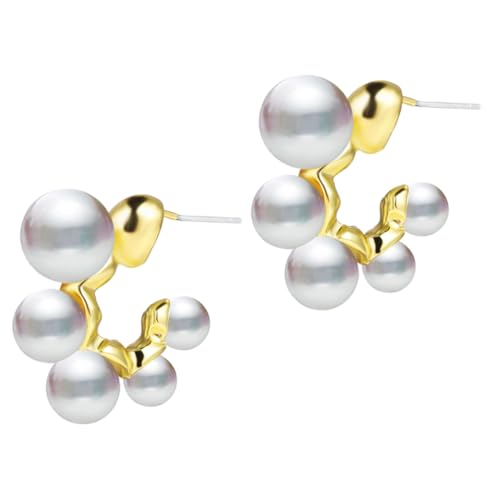 Garneck Perlenohrringe für Damen Kreative C Design Ohrstecker Eleganter Modeschmuck Hypoallergen für Partys Hochzeiten und Alltag von Garneck
