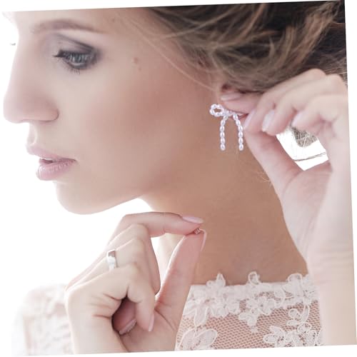 Garneck Perlenohrringe mit Schleifen design Elegante Bowknot Dangle Ohrringe für Damen Vielseitig Tragbare Schmuckstücke für Partys Hochzeiten und Festliche Anlässe von Garneck