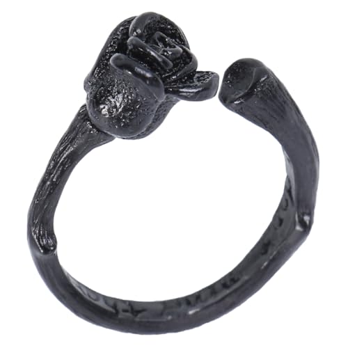 Garneck Personalisierter Schwarzer Rosenring aus Kupfer Offener Verstellbarer Damenring mit Kreativem Design Langlebiger Modeschmuck für Frauen Originelles für Freunde und Garneck Personalisierter Schwarzer Rosenring aus Kupfer Offener Verstellbarer Damenring mit Kreativem Design Langlebiger Modeschmuck für Frauen Originelles für Freunde und von Garneck