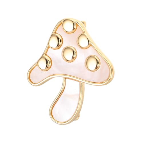 Garneck Pilz Anstecknadel für Damen Brosche mit Natürlichem Perlmutt Design Vielseitige Anstecknadel für Anzüge oder Kleider für Formelle Anlässe und Freizeitoutfits Leicht und Kompakt für von Garneck