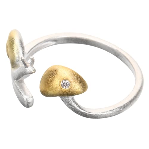 Garneck Pilz und Schneckenring für Frauen Verstellbarer Ästhetischer Ring Eleganter Statement Ring für Hochzeiten Partys und Besondere Anlässe von Garneck