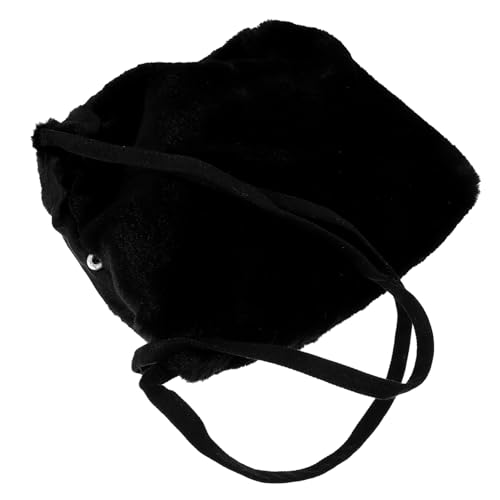 Garneck Plüsch Crossbody Bag Damen Schultertasche Schwarz Sanft Komfortabel Vielseitig für Alltag und Freizeit von Garneck