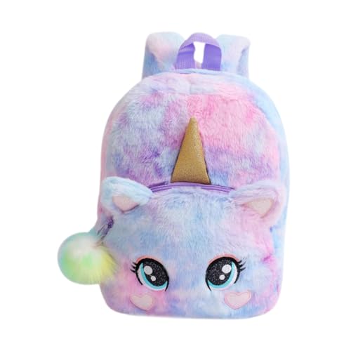 Garneck Plüsch Einhorn Rucksack Mädchen Backpack Umhängetasche Verstellbar Cartoon Design Weiches Material Leicht und Strapazierfähig für Schule Freizeit Reise von Garneck