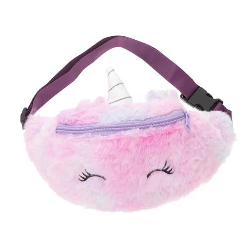 Garneck Plüsch Gürteltasche Einhorn Design Tragbare Hüfttasche für Kinder Verstellbare Umhängetasche Weiches Material für Reisen und Freizeit von Garneck