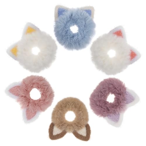 Garneck Plüsch Haargummis Katze 6 Stück - Flauschige Haarbänder Mit Katzenohren Für Mädchen - Elastische Pferdeschwanzhalter Für Stylisches Haar Accessoire Im Alltag Garneck Plüsch Haargummis Katze 6 Stück - Flauschige Haarbänder Mit Katzenohren Für Mädchen - Elastische Pferdeschwanzhalter Für Stylisches Haar Accessoire Im Alltag von Garneck