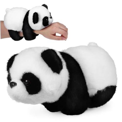 Garneck Plüsch Panda Slap Armband Kuscheliges Stofftier Armband Flauschig Vielseitig Verstellbar Für Mädchen Partydekoration von Garneck