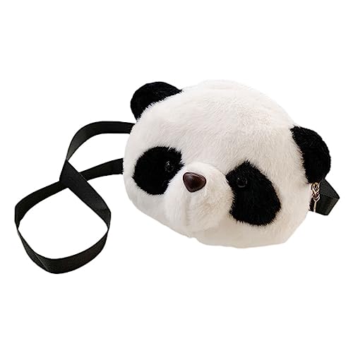 Garneck Plüsch Panda Umhängetasche Kuschelig Cartoon Schultertasche mit Reißverschluss Vielseitige Aufbewahrungstasche für Alltag und Shopping Weiches Material Kompakt und Handlich von Garneck