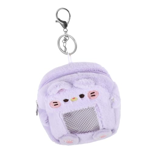 Garneck Plüsch Schlüsselanhänger Geldbörse mit Reißverschluss Münzfach und Kartenetui für Mädchen Transparente Kleine Münzbörse mit Anhänger Vielseitig Nutzbar Bär Design von Garneck