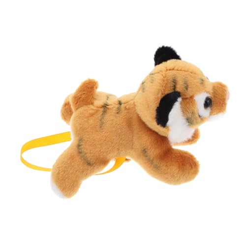Garneck Plüschtier Tiger Für Junge Mädchen Cartoon-tiger-design Flauschig Aus Pp-baumwolle Und Plüsch Als Partygeschenk Oder Dekoration Für Dschungelpartys Leicht Tragbar von Garneck