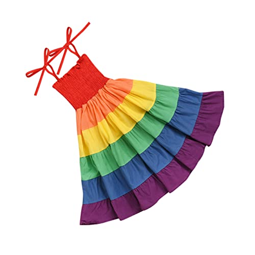 Garneck Prinzessin Ärmelloses Kleid Ärmelloses Kleid Mädchen Ärmellose Röcke Prinzessin Sommerkleid Regenbogenkleid Für Mädchen Sommerkleid Bankett Trägerloses Böhmen von Garneck