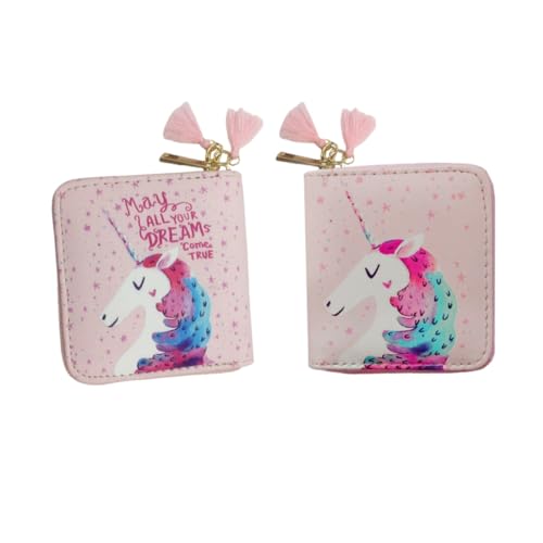 Garneck Pu-reißverschluss-geldbörse Cartoon-einhorn-muster Kleine Geldbörse Für Mädchen Mit Reißverschluss Aus Strapazierfähigem Material Leicht Tragbar Für Alltag Und Reise Zur Aufbewahru von Garneck