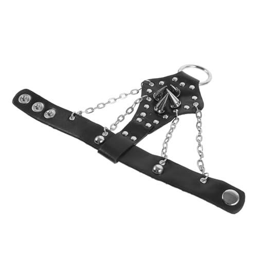Garneck Punk Fingerarmband Echtem Kreatives Gothic Armband mit Ring Kostümzubehör für Halloween Partys und Besondere Anlässe von Garneck