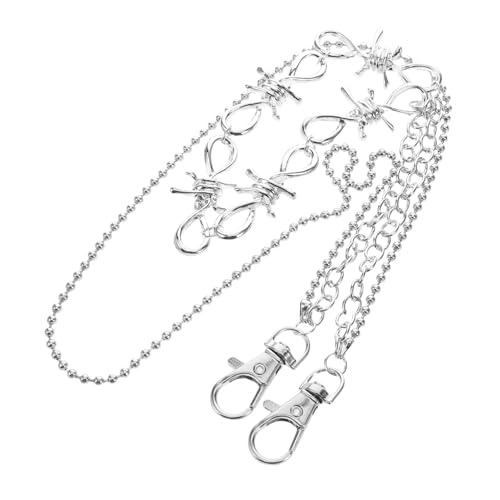 Garneck Punk Jeanskette mit Anhänger und Stylischen Quasten Vielseitige Hip Hop Hosenkette für Herren und Damen Vintage Metallgürtel für Jeans und Streetwear von Garneck