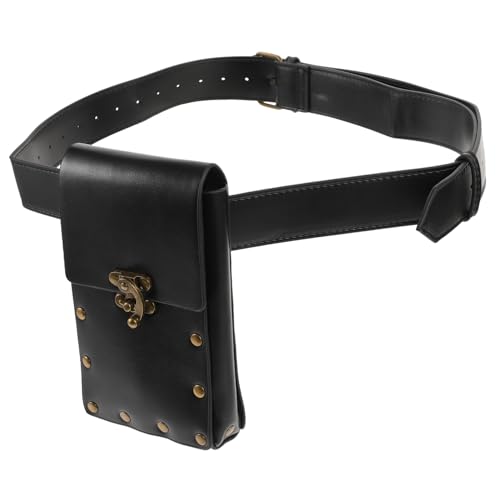 Garneck Punk Vintage Gürteltasche Damen Herren Leichtes PU Material Strapazierfähige Bauchtasche Outdoor Sport Reise Hüfttasche Geldbörse Vielseitig Tragbar von Garneck