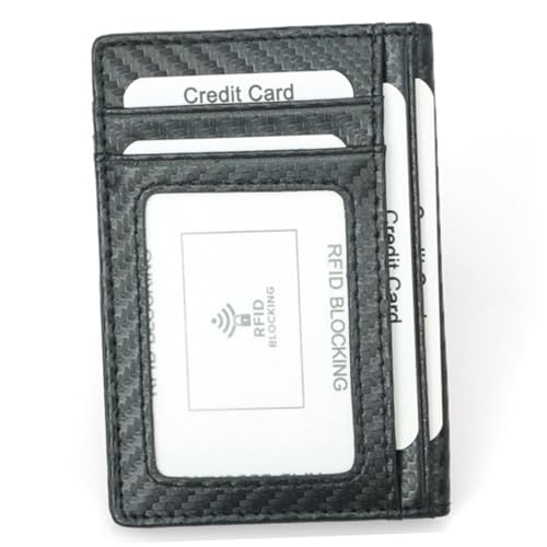 Garneck RFID Carbonfaser Herren Geldbörse Schlankes Leichtes Kartenetui mit Mehreren Fächern für Büro Partys und Alltag Sicherer Schutz für Kreditkarten Ausweis Bargeld Schwarz Box von Garneck