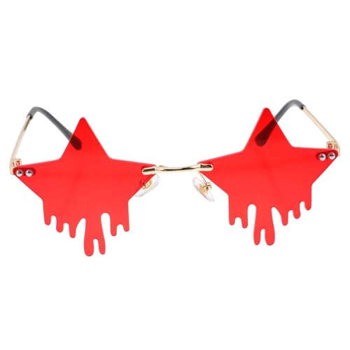Garneck Randlose Damen Sonnenbrille Goldrahmen Rote Gläser UV Schutz Trendige Sternform Partybrille Stilvolle Langlebige Brille aus Metall und PC für Fotos und Alltag Garneck Randlose Damen Sonnenbrille Goldrahmen Rote Gläser UV Schutz Trendige Sternform Partybrille Stilvolle Langlebige Brille aus Metall und PC für Fotos und Alltag von Garneck