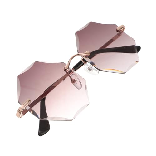 Garneck Randlose Sonnenbrille Damen Herren Leichte UV Beständige PC Gläser Flexible Langlebige Fassung Modisch für Party Fahren Shopping Vielseitig Passend für Verschiedene Gesichtsformen Garneck Randlose Sonnenbrille Damen Herren Leichte UV Beständige PC Gläser Flexible Langlebige Fassung Modisch für Party Fahren Shopping Vielseitig Passend für Verschiedene Gesichtsformen von Garneck