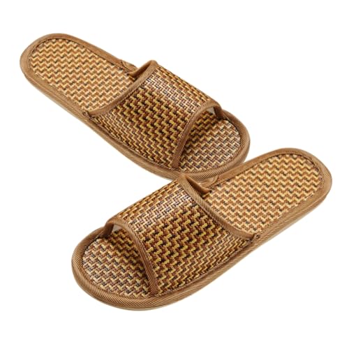Garneck Rattan Geflochtene Hausschuhe Rutschfeste Plattform Atmungsaktive Sommerschuhe für Zuhause Leichte Strapazierfähige Sandalen aus Tpr Bequeme für Damen und Herren von Garneck