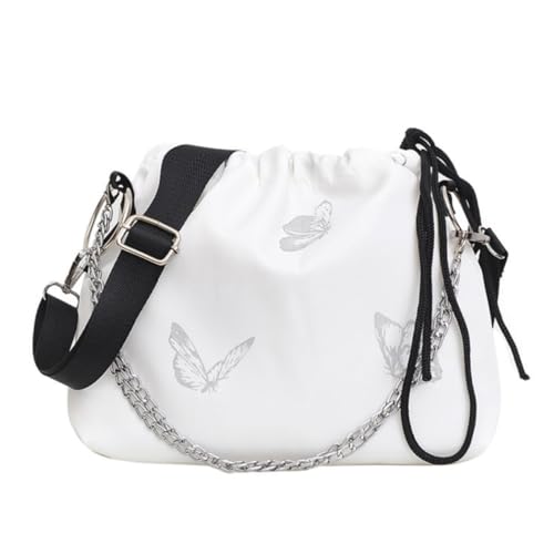 Garneck Reflektierende Schultertasche Damen Modische Umhängetasche mit Schmetterlingsdesign Vielseitig als Einzelschulter oder Handtasche Nutzbar Langlebiges Material Einzigartiger Stil von Garneck