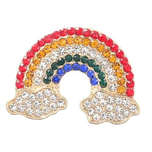 Garneck Regenbogen Brosche aus Legierungsmetall mit Strasssteinen Anstecknadel für Kleidung Taschen Hüte Schals Dekoratives Accessoire für Damen und Mädchen von Garneck