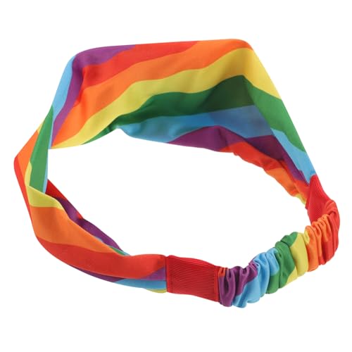 Garneck Regenbogen Elastisches Stirnband Damen Schweißabsorbierendes Atmungsaktives Sport Haarband für Yoga Laufen und Workout Bequemes Rutschfestes Fitness Stirnband von Garneck