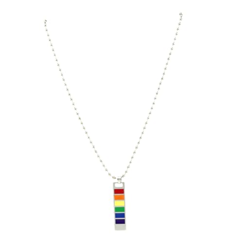 Garneck Regenbogen Halskette mit Anhänger Hängender Pendant für Lgbt Pride Modisches Design für Tägliche Outfits Schwule Bisexuelle Transgender von Garneck