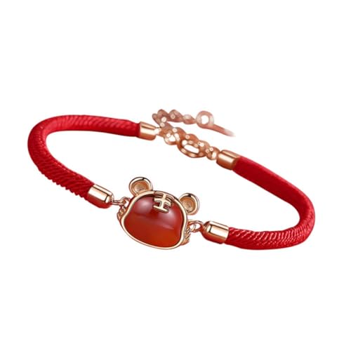 Garneck Reines Silber Armband Rotes Kordelarmband Geflochtenes Schutzarmband Glücksbringer Frühlingsfest und Valentinstag für Familie Freunde von Garneck