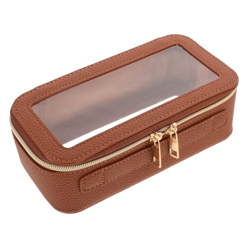 Garneck Reise Make up Tasche Mit PVC Und Pu Kompakter Bürstenhalter Transparente Kosmetiktasche Für Frauen Große Kapazität von Garneck