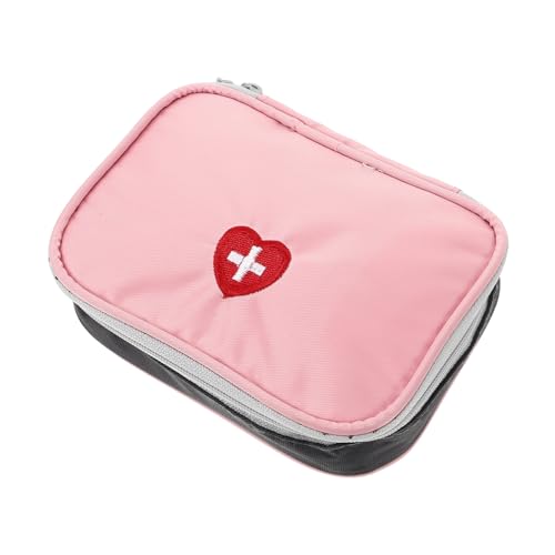Garneck Reiseapotheke aus Polyester Mini Notfallmedikamenten Organizer für Outdoor Aktivitäten mit Doppelreißverschluss und Handgesticktem Logo von Garneck