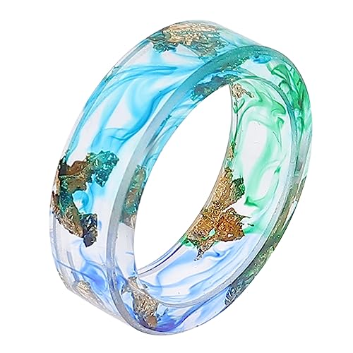 Garneck Resin Ring mit Goldfolie Handgefertigter Schmuck Modisches Accessoire Langlebig und für Alltag und Fotoshooting von Garneck