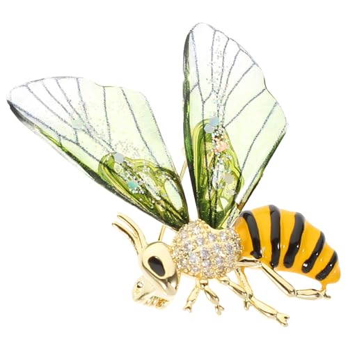 Garneck Retro Biene Brosche mit Transparenten Acrylflügeln Modisches Damen Accessoire für Kleidung Schal und Tasche Langlebiger Ansteckpin für Alltag und Festliche Anlässe von Garneck