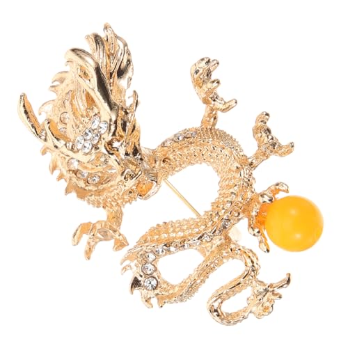 Garneck Retro Chinesische Dragon Brosche Pin Langlebige Metalllegierung Kleine für Herren Damen Anzug Stola Kleidung Hut Eleganter Vintage Anstecker mit Traditionellem Design von Garneck