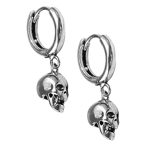 Garneck Retro Gothic Skull Ohrringe für Damen Leichte Ohrhänger aus Hochwertigem Komfortabel Tragbar Langlebig und Hautfreundlich für Halloween Themenpartys Karneval und Alltagsschmuck von Garneck