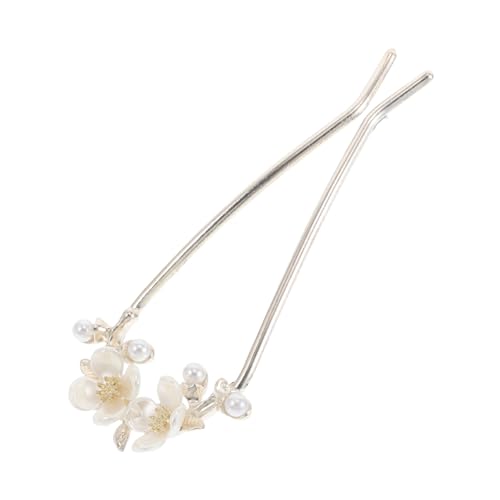 Garneck Retro Haarnadel Blumen Design Chinesisches Hanfu Haaraccessoire Filigrane Haarnadel für Frauen Vielseitige Haarschmuckgabel Traditionelle U Förmige Haarspange Hellgold von Garneck