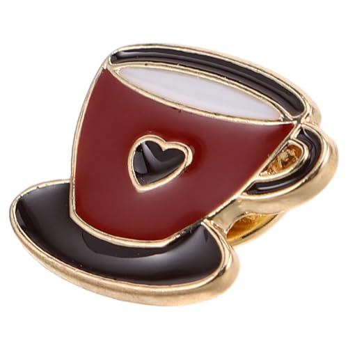 Garneck Retro Kaffeetasse Brosche Metall Anstecknadel für Kaffeeliebhaber Elegantes Vintage Design Leicht Anzubringen Perfektes für Kaffee Enthusiasten Cartoon Dekoration von Garneck