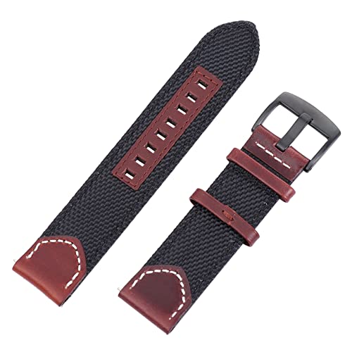 Garneck Uhrenarmband Aus Nylon Für Herren Smartwatch-armband Ersatz Vintage Armband Für Uhr (schwarz, 22 Mm Breit) von Garneck