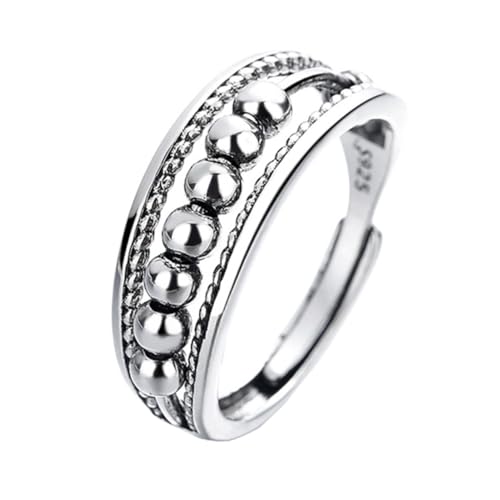 Garneck Retro Perlen Ring Damen Verstellbar Vintage Finger Schmuck Romantischer Partnerring Alltagsschmuck Elegant und von Garneck