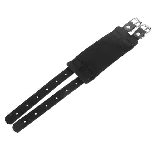 Garneck Retro Punk Style Lederarmband Herren Verstellbare Manschette mit Doppelter Schnalle Stylisches Punk Wristband für Alltag Party und Performance Schwarzes Vintage Armband von Garneck
