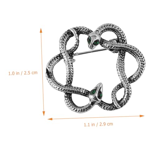 Garneck Retro Schlangendesign Brosche für Damen Eleganter Cardigan Clip und Kragen Pin Vielseitiges Schmuckaccessoire für Pullover Schals und Blusen Silberfarbene Vintage Anstecknadel von Garneck