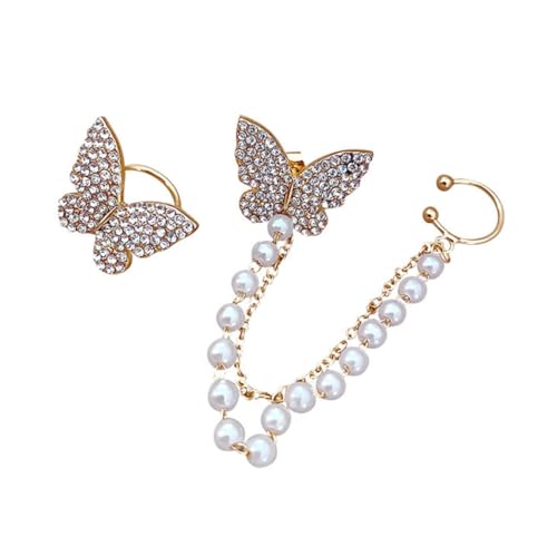 Garneck Rhinestone Butterflies Ohrstecker Ohrringe für Damen Leicht Ohrringe im Schmetterlingsdesign für Besondere Anlässe Funkelnd und Auffällig von Garneck