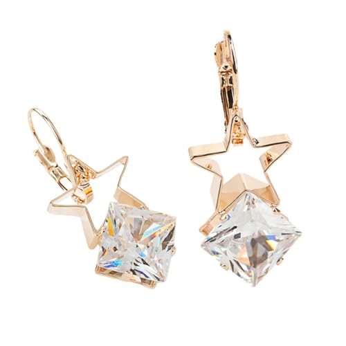 Garneck Rhinestone Ohrstecker Damen Fünf Punkte Stern Design Ohrstecker Schmuck für Frauen Freundin Mutter Alltag und Party von Garneck