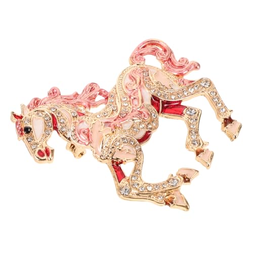 Garneck Rhinestone Pferde Brosche Damen Schmuck Zinklegierung Elegant Glänzend Modisch Für Jacken Schals Party Outfits Schmuckbrosche Animal Pin von Garneck