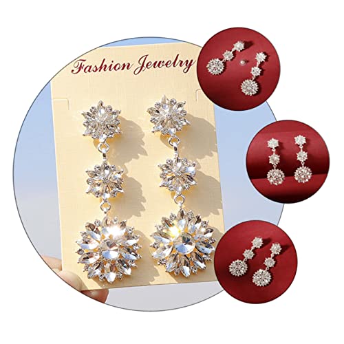 Garneck Rhinestone Sonnenblumen Ohrstecker Damen Glänzend Silberfarben Modischer Schmuck Langlebig und Vielseitig für Party Alltag und Festliche Anlässe Geeignet von Garneck