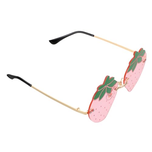 Garneck Rimless Erdbeer Sonnenbrille Damen Leicht Party Brille Komfortabler Sitz Modisches Accessoire Für Festivals Reisen Und Outdoor Aktivitäten Garneck Rimless Erdbeer Sonnenbrille Damen Leicht Party Brille Komfortabler Sitz Modisches Accessoire Für Festivals Reisen Und Outdoor Aktivitäten von Garneck