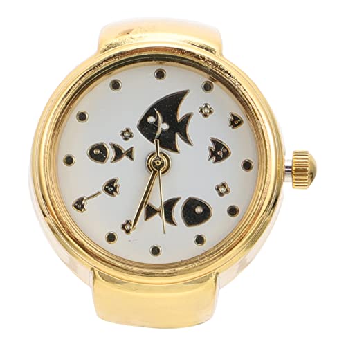 Garneck Ringuhr Damen Ring Uhr Dekorative Modeuhr für Mädchen Zinklegierung Fingeruhr Kreatives Design von Garneck