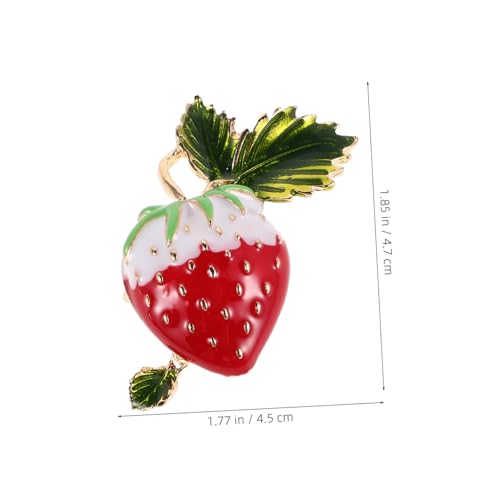 Garneck Rote Erdbeer brosche Emaille Anstecknadel Schmuck für Damen Vielseitig Tragbar an Kleidung Taschen Hüten Langlebig und Detailreich Dekoratives Motiv für Individuellen Stil von Garneck