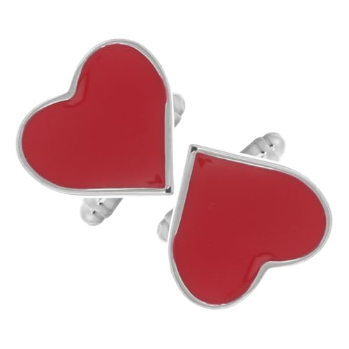 Garneck Rote Herz Manschettenknöpfe für Hochzeiten Valentinstag und Besondere Anlässe Cufflinks Langlebigem Material Vielseitig Einsetzbar für Hemden Krawatten und von Garneck